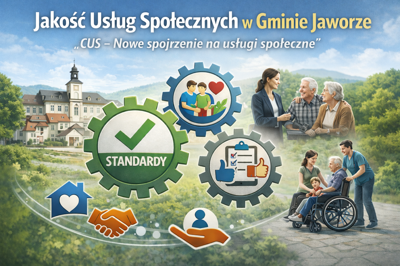 You are currently viewing Standardy  jakości usług społecznych w gminie Jaworze dla projektu pn. :„CUS – Nowe spojrzenie na usługi społeczne”